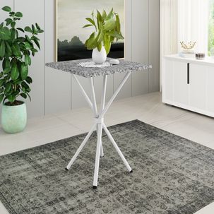 Mesa para Cozinha 70cm X 70cm X 77cm Léia Branco / Ocre