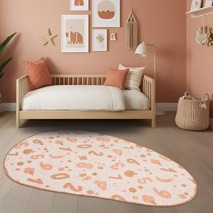 Tapete 250x200cm Antiderrapante Infantil São João Laranja/Bege/Marrom