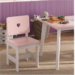 Cadeira Infantil em Madeira Maciça 29cm X 57,5cm Sofia Branco/Rosa