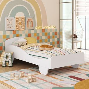 Cama Infantil 100% Mdf Olívia Espresso Móveis Branco Brilho