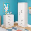 Quarto Infantil com Cômoda 4 Gavetas e 1 porta Guarda-Roupa 3 Portas e 2 Gavetas Ninho Branco