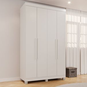 Guarda-roupa Infantil 4 Portas 3 Gavetas Sofia Espresso Móveis Branco