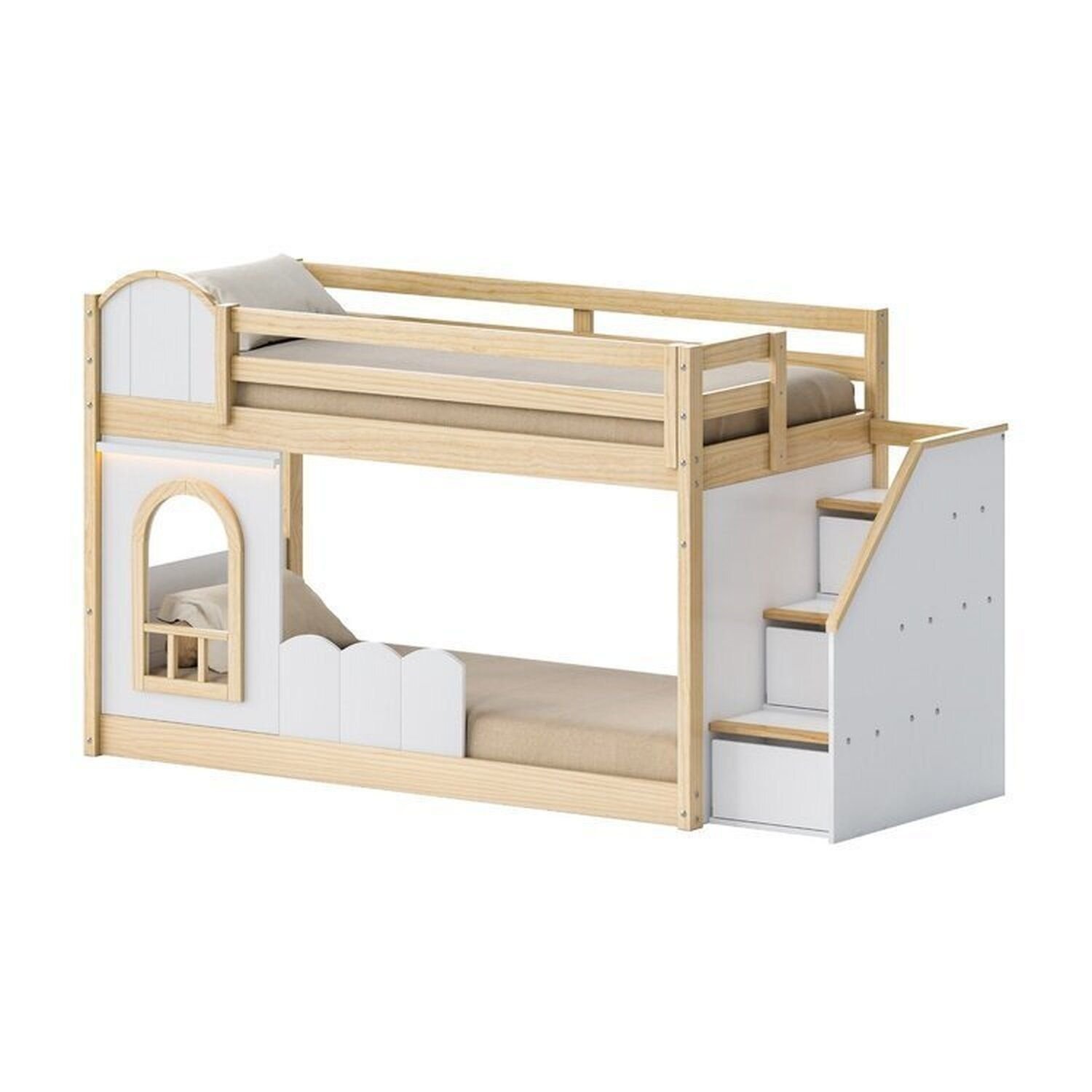 Beliche Montessoriana com Janela, Led e escada lateral New Garden
