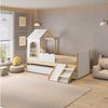 Bicama Infantil com Mini Escorregador e Led New Garden Casatema Natural/Branco