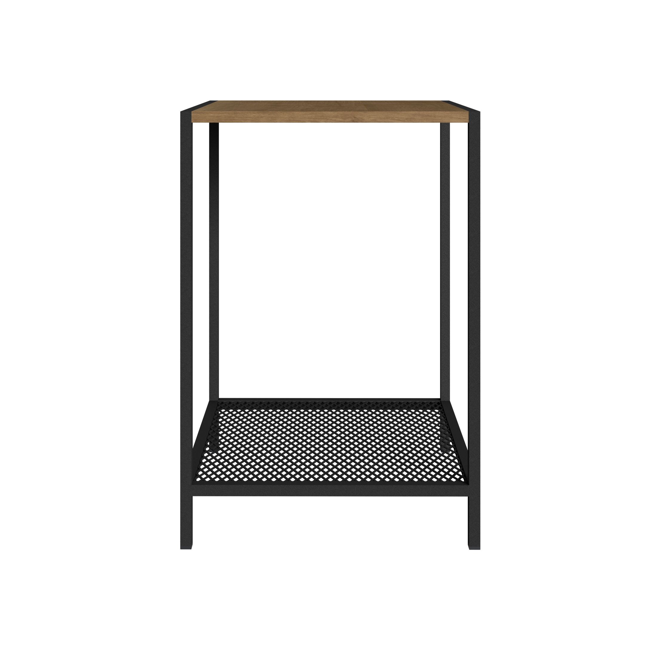 Mesa Lateral Industrial Quadrada York Artesano Vermont/Preto
