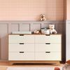 Cômoda para Quarto Infantil 6 Gavetas 100% Mdf Alice Off White / Castanho