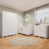 Quarto de Bebê Completo com Guarda-roupa 4 Portas Cômoda e Berço 100% Mdf Mimo Espresso Móveis Branco Brilho
