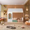 Cama Montessoriana Casinha com Led e Janela New Garden Casatema Verde/Natural