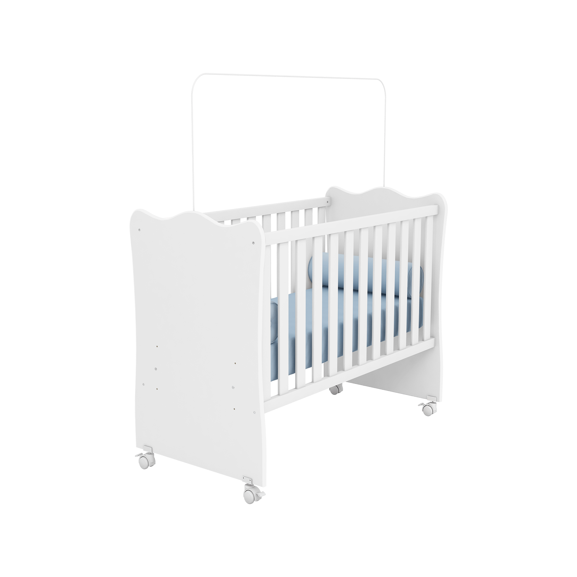 Encontraproduto.com.br - Berço Qmovi Doce Sonho C/ Rodízios Branco