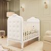Berço Minicama 3 em 1 com Capitonê 100% Mdf Maya Espresso Móveis Branco Brilho