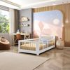 Cama Infantil Solteiro Montessoriano com Rattan Wave Casatema Branco/Natural