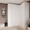 Guarda Roupa Modulado de Canto 5 Portas 3 Peças Hera CabeCasa MadeiraOriginals Branco Geada