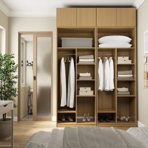 Guarda-roupa Modulado 4 Peças 4 Portas Jade CabeCasa MadeiraOriginals Avelã