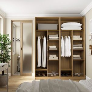 Guarda-roupa Modulado 2 Peças sem Portas Jade CabeCasa MadeiraOriginals Avelã