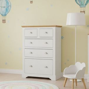 Cômoda para Quarto Infantil 5 Gavetas Toledo Branco