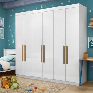 Guarda-roupa Infantil 6 Portas Ravi Branco