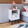 Mesa de Cabeceira Infantil 1 Gaveta Quarto Branco