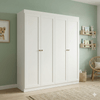 Guarda Roupa Infantil Americano 4 Portas 2 Gavetas Branco Alecrim Branco