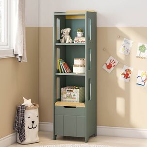 Estante 3 Nichos com Porta Petit Casatema Verde/Mel