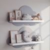Kit 2 Prateleiras para Quarto Infantil Nuvem Branco / Cinza