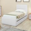 Cama Solteiro Loop Tecido Korino com Cama Auxiliar Branco