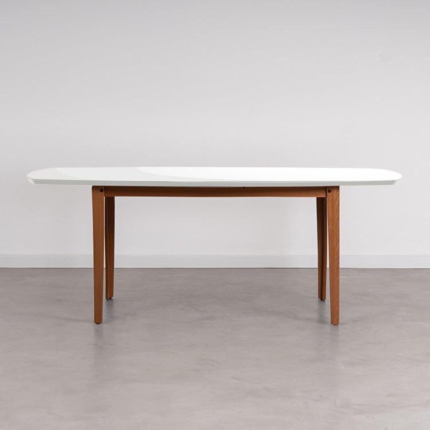 Conjunto Mesa de Jantar Tampo Vidro e MDF 1,80m e 6 Cadeiras Tiê CabeCasa MadeiraOriginals Amendoa/Bege claro