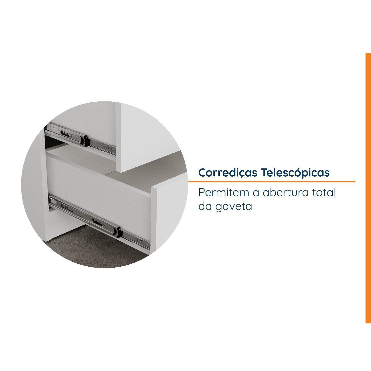Encontraproduto.com.br - Kit Gaveteiro 42cm Hera CabeCasa MadeiraOriginals Branco