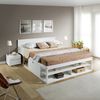 Cama Queen Multifuncional Madeira Maciça Irara CabeCasa MadeiraOriginals Branco Lavado