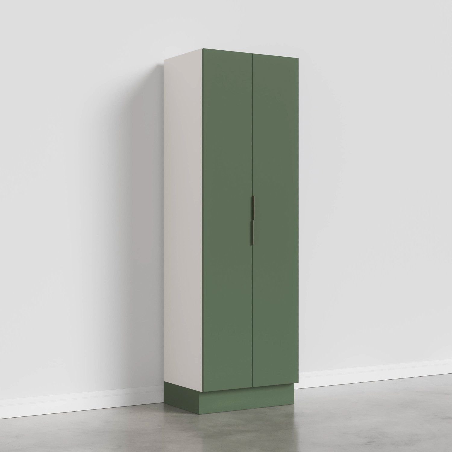 Armário Multiuso 2 Portas 70cm com Rodapé Ipanema CabeCasa MadeiraOriginals Verde Folha/Branco