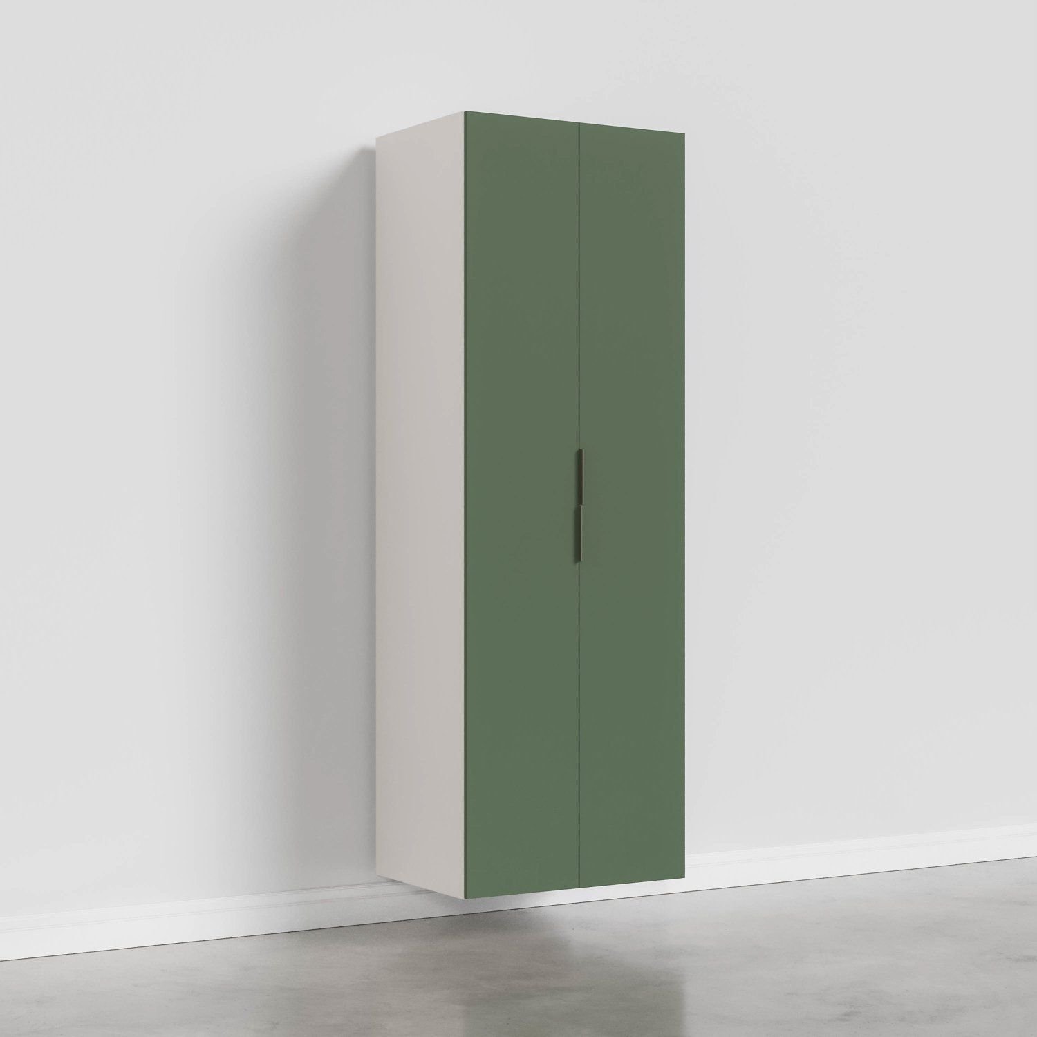 Armário Multiuso 2 Portas 70cm sem Rodapé Ipanema CabeCasa MadeiraOriginals Verde Folha/Branco