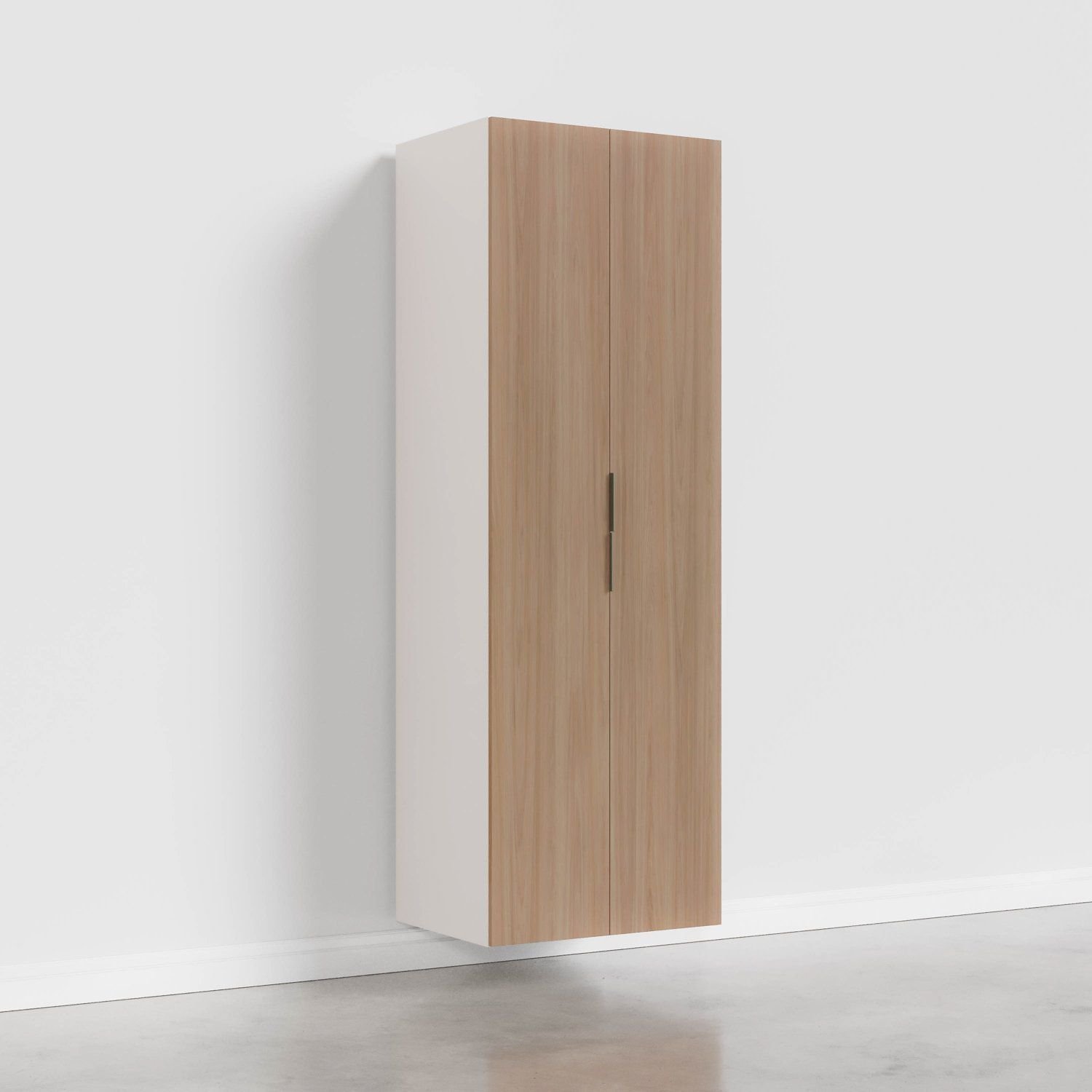 Armário Multiuso 2 Portas 70cm sem Rodapé Ipanema CabeCasa MadeiraOriginals Acácia/Branco