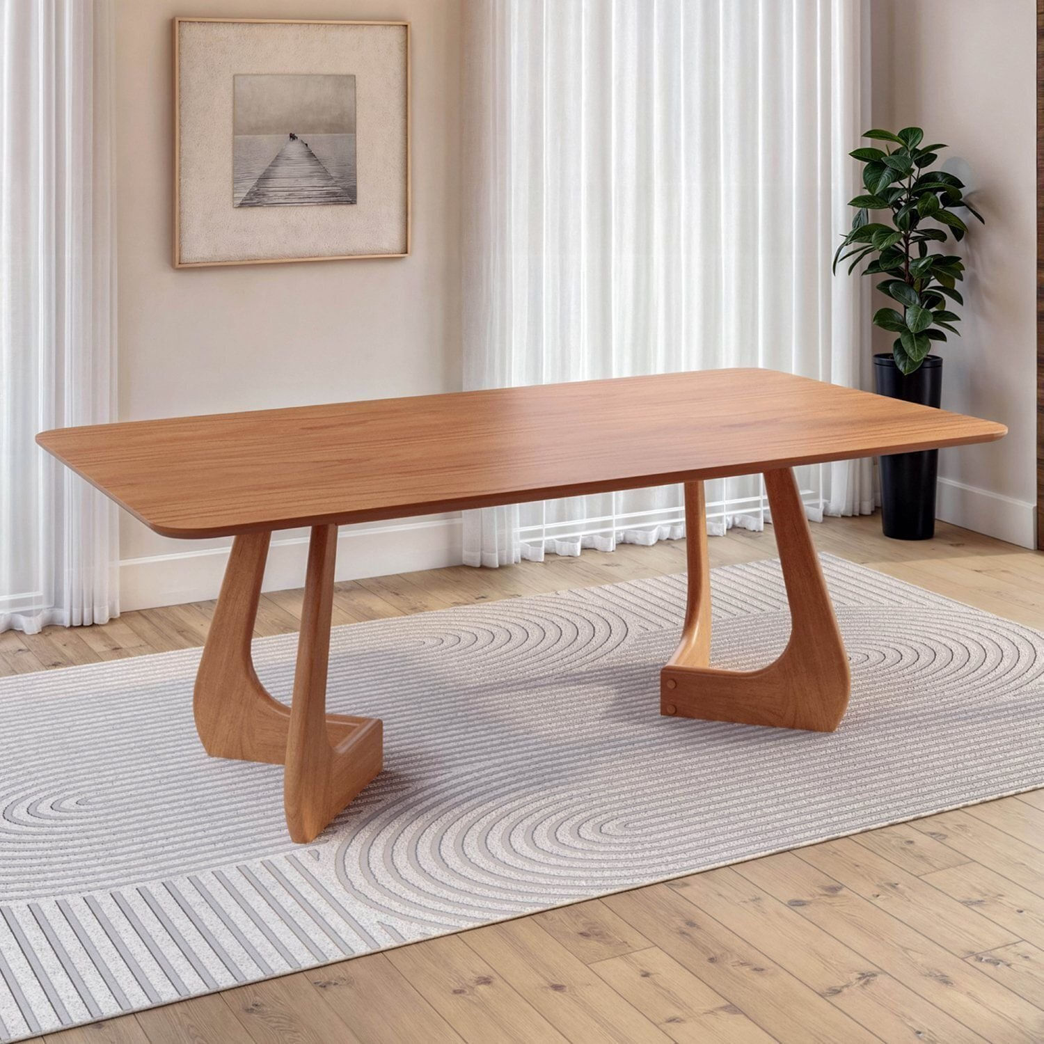 Mesa de Jantar Retangular 8 Lugares 240x110cm Paineira CabeCasa