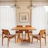 Kit Mesa de Jantar Paineira 140cm e 4 Cadeiras Jandaia CabeCasa MadeiraOriginals Caramelo/Amêndoa