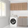 Lavanderia Modulada 3 Peças 2 Armários Aéreos 1 Balcão 2 Portas Ipanema CabeCasa MadeiraOriginals Fendi/Acácia