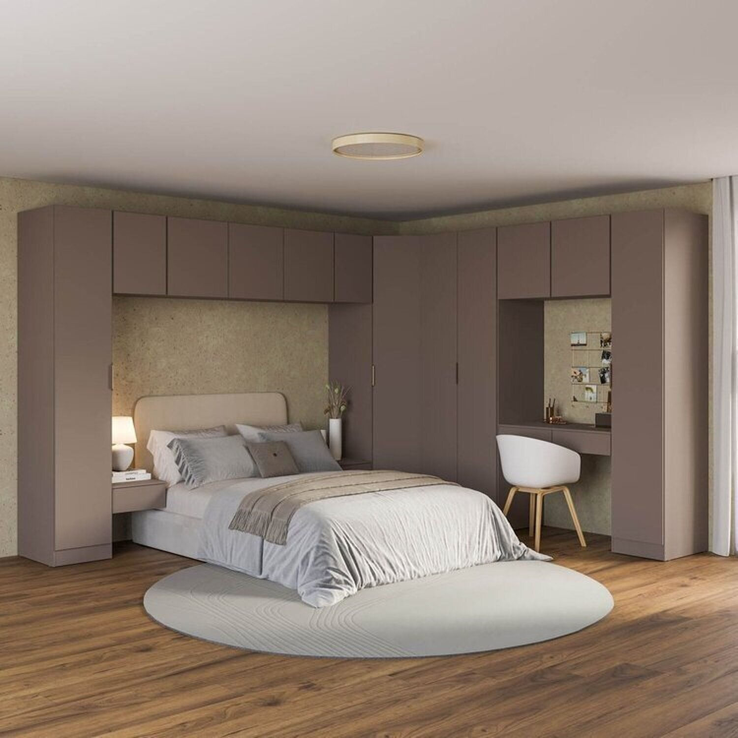 Guarda-roupa Modulado de Canto Obliquo 11 Peças com 12 Portas Orion CabeCasa MadeiraOriginals Mocha