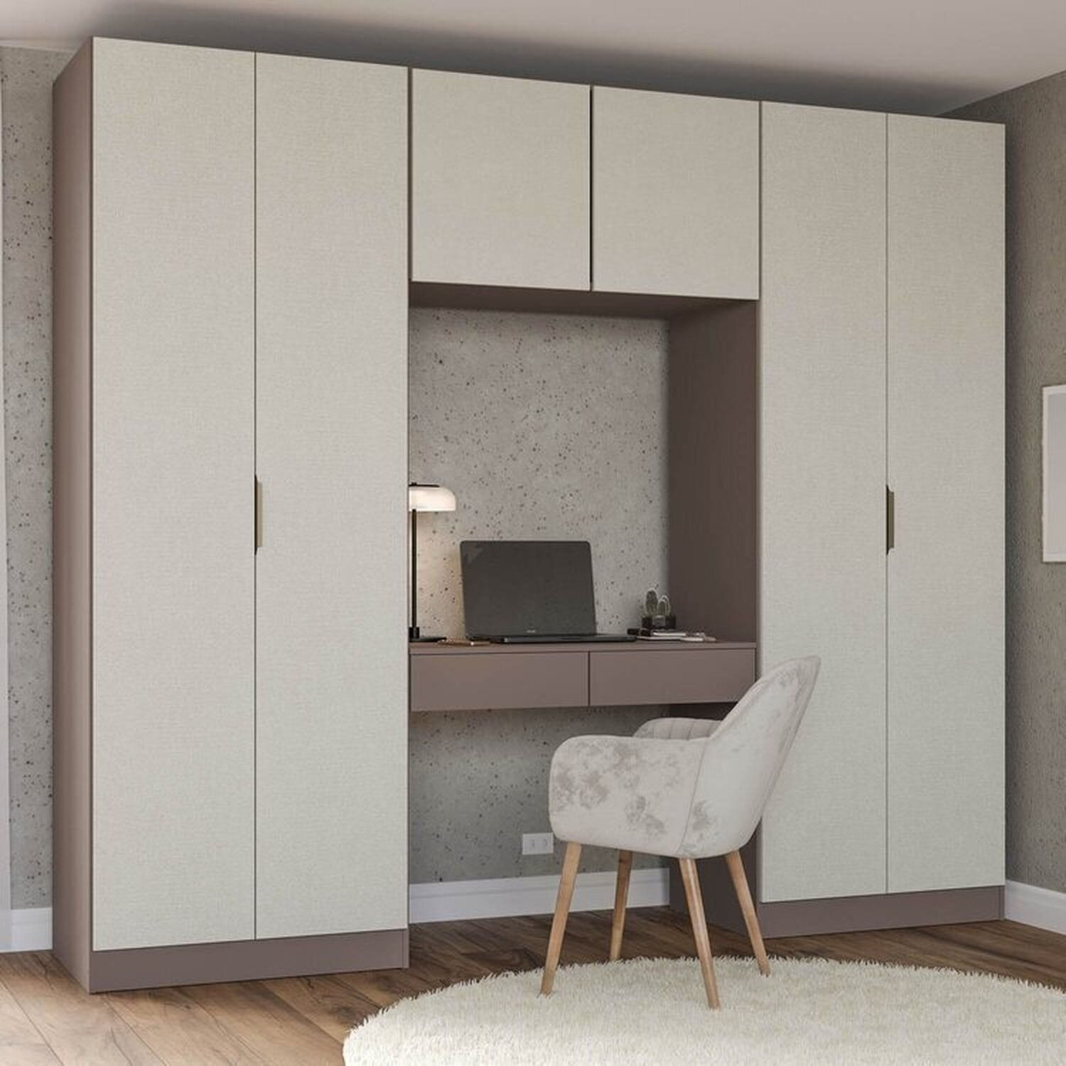 Guarda-Roupa Modulado 4 Peças 6 Portas Orion CabeCasa MadeiraOriginals Mocha/Linho