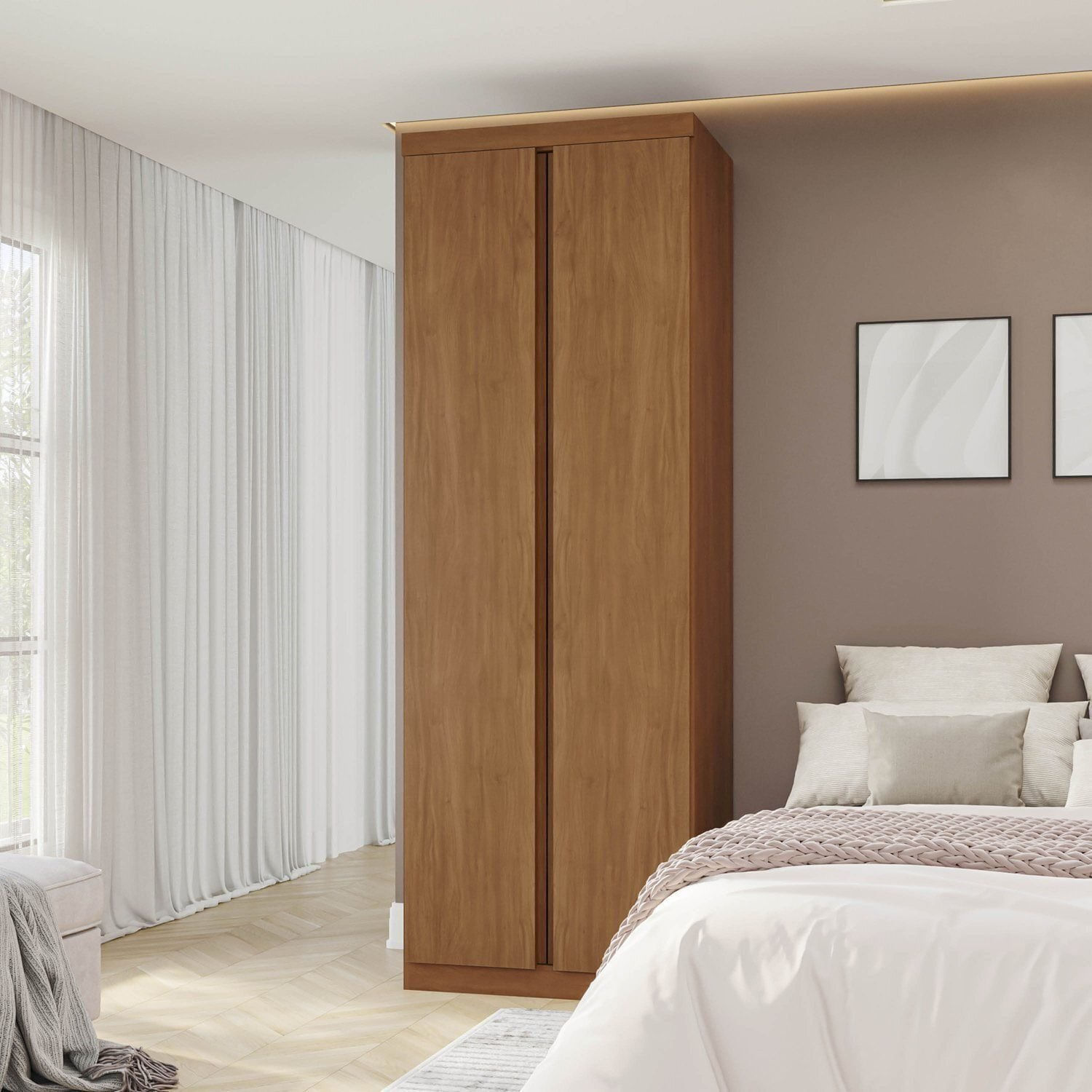 Guarda-roupa Modular 79cm 2 Portas e Prateleiras Arani CabeCasa MadeiraOriginals Cinamomo