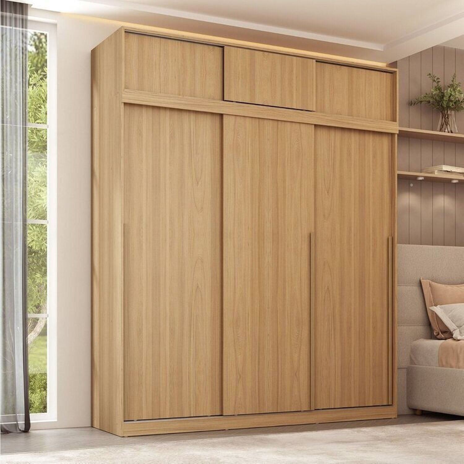 Guarda-roupa Modular 2 Peças 6 Portas de Correr Jade CabeCasa MadeiraOriginals Avelã