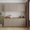 Cozinha Modulada 4 Peças com Tampo e Rodapé 2 Aéreos e 2 Balcões Ipanema CabeCasa MadeiraMadeira Fendi Trama