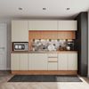 Cozinha Modulada 5 Peças Armários Balcões e Torre Quente Aroeira CabeCasa MadeiraOriginals Madeiramadeira Cinza/Sereno Cinza Sereno