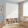 Guarda Roupa 4 Portas com Nichos Curió Casatema Branco Branco/Branco