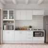 Cozinha Modulada 6 Peças com Tampo com Cristaleira Marselha CabeCasa MadeiraOriginals Branco Branco