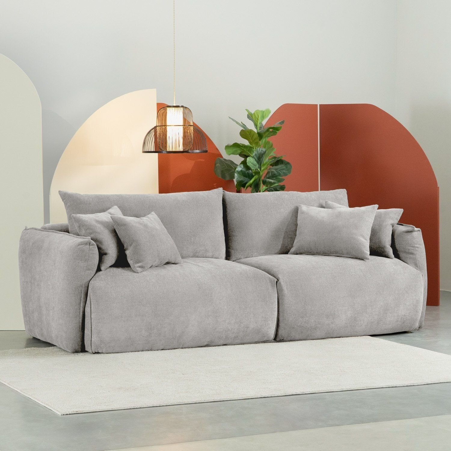 Sofá 2 Lugares 220cm Comfy CabeCasa MadeiraOriginals Cinza Mescla
