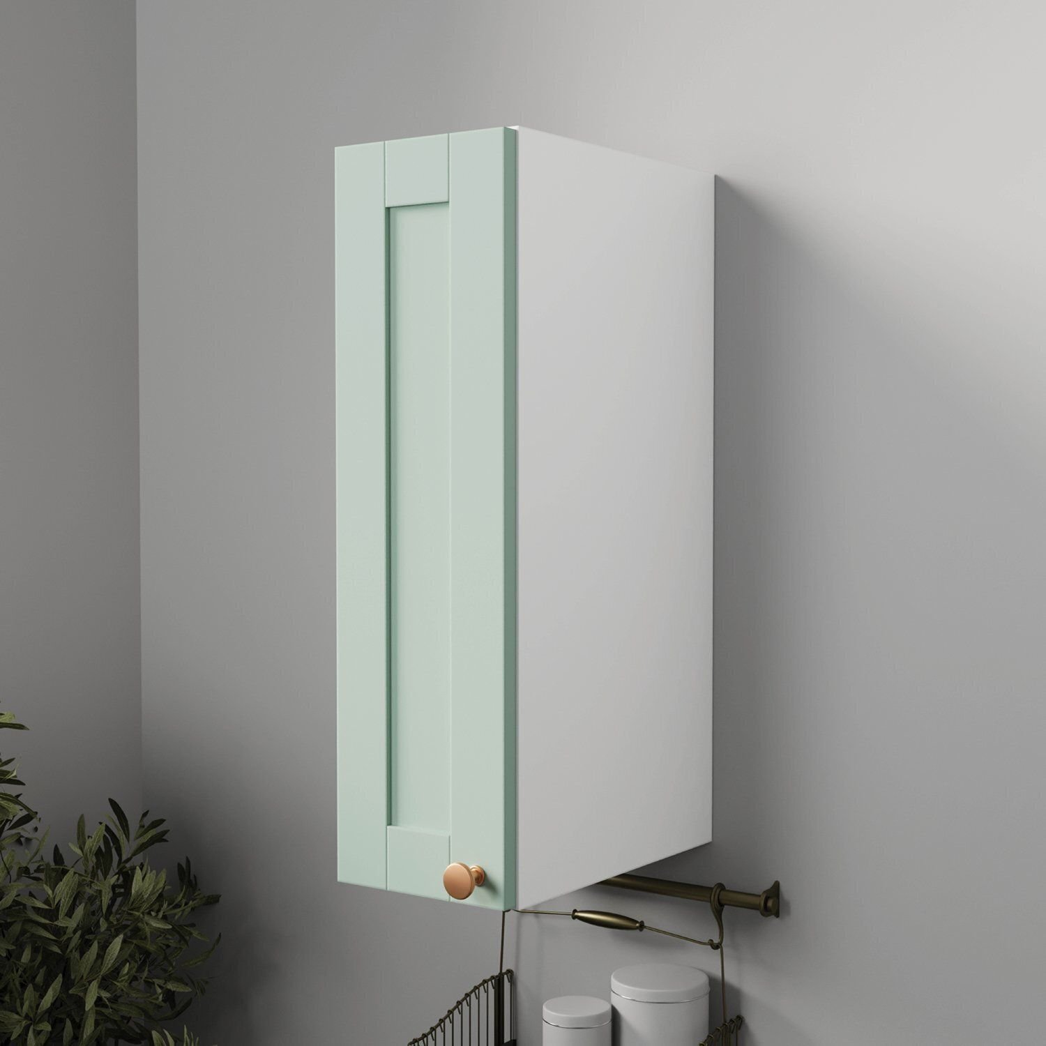 Armário Aéreo 1 Porta 20cm Arizona CabeCasa MadeiraOriginals Menta/Branco