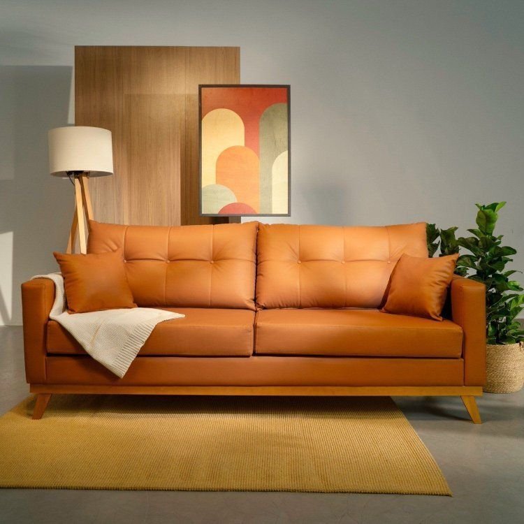 Sofá 2 Lugares 200cm Soul CabeCasa MadeiraOriginals Caramelo