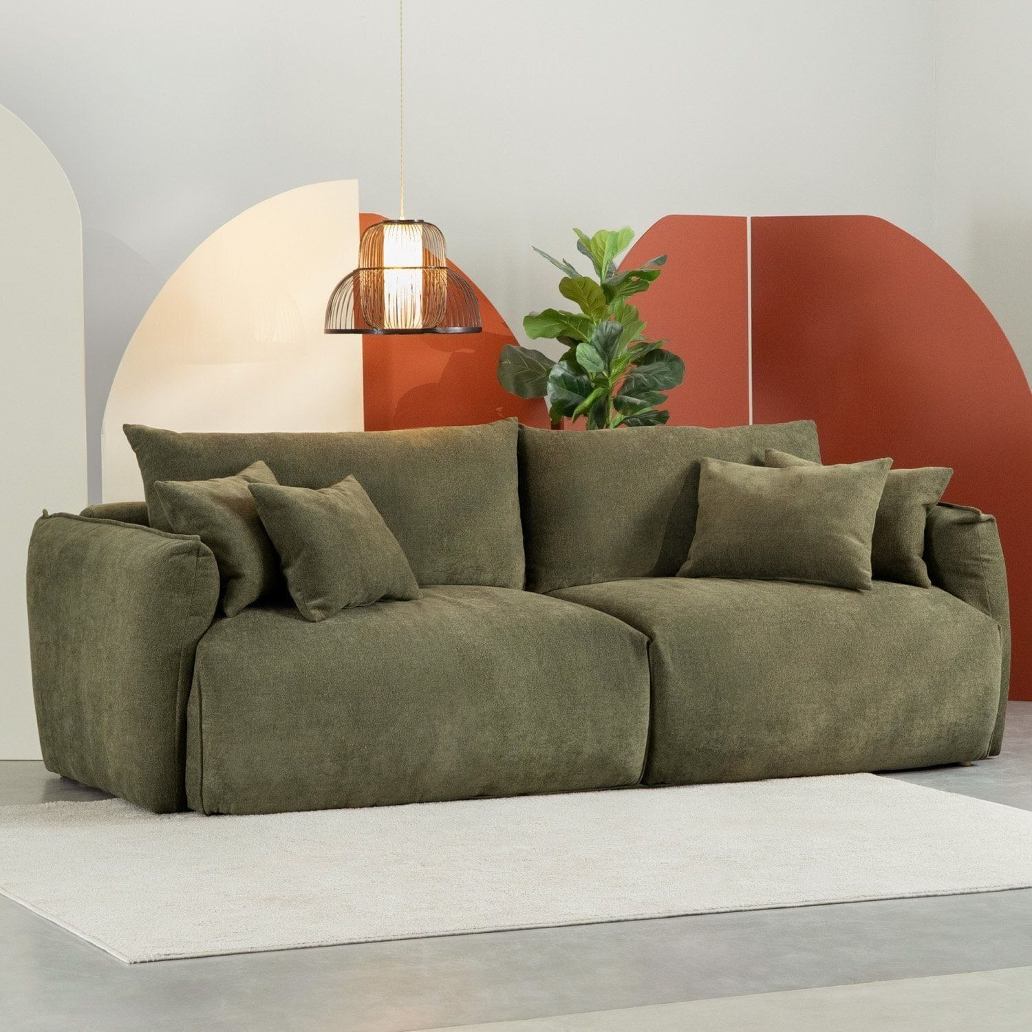Sofá 2 Lugares 200cm Comfy CabeCasa MadeiraOriginals Verde Verde
