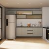 Cozinha Modulada 7 Peças 5 Aéreos 2 Balcões Nara CabeCasa MadeiraOriginals Cinza Cinza Claro