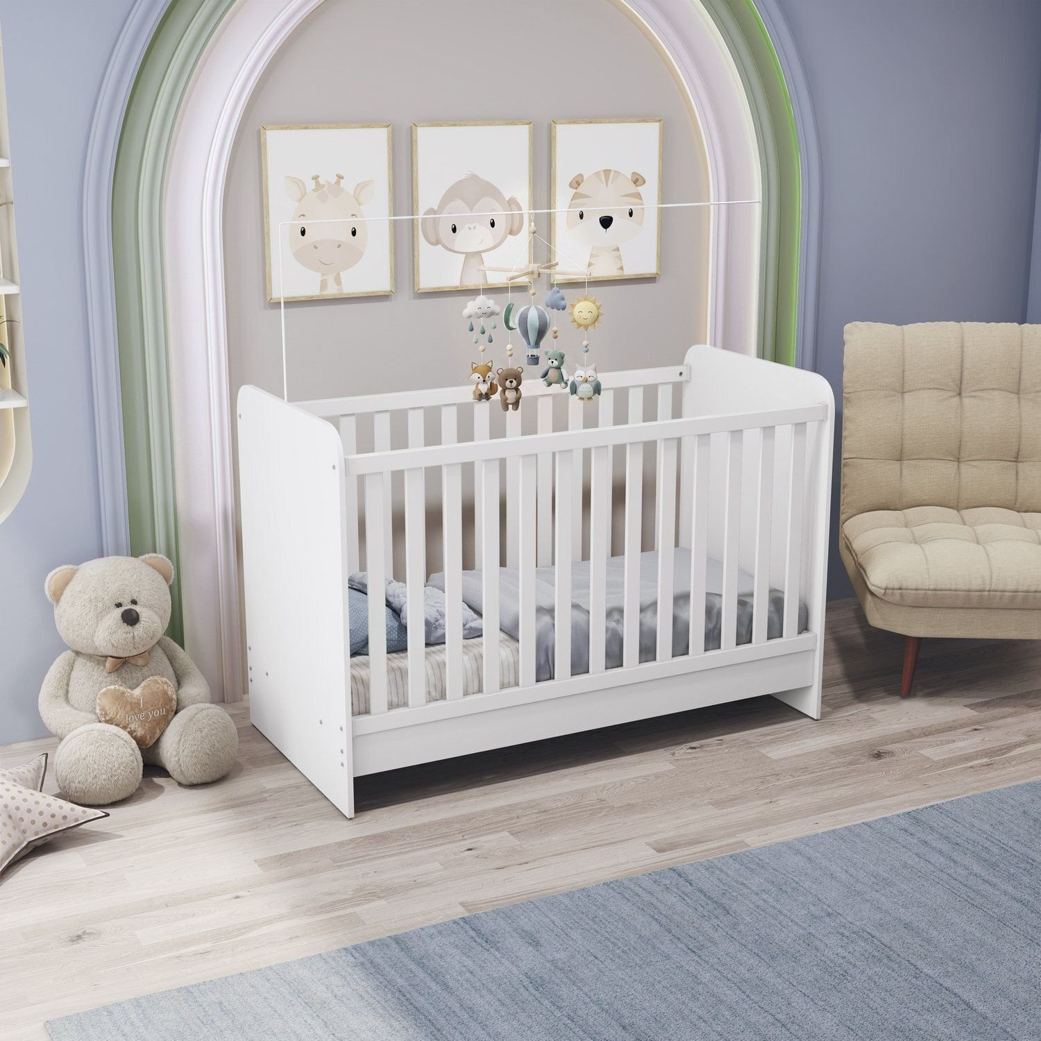 Berço Infantil Certificado de Madeira Branco
