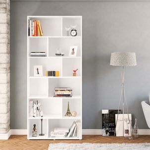 Estante para Livros com 12 Nichos Xangai 204cmx90cm Branco