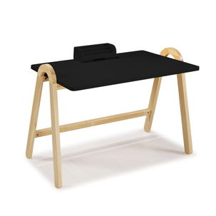 Escrivaninha com Porta Objetos Ringo - Natural/ Laca Preto